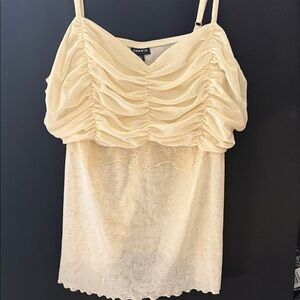 Torrid Beige Ruched lace Camisole Top